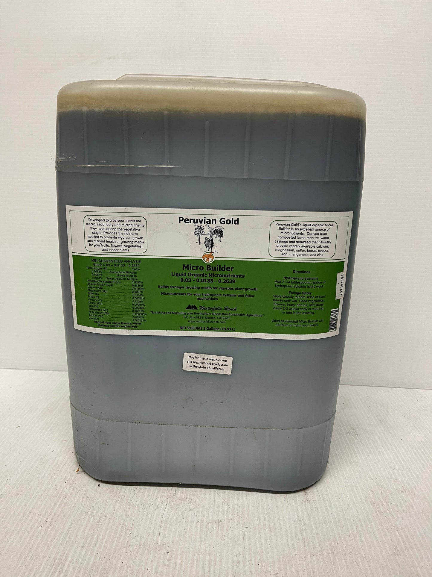 Peruvian Gold Micro Builder 5 Gallon