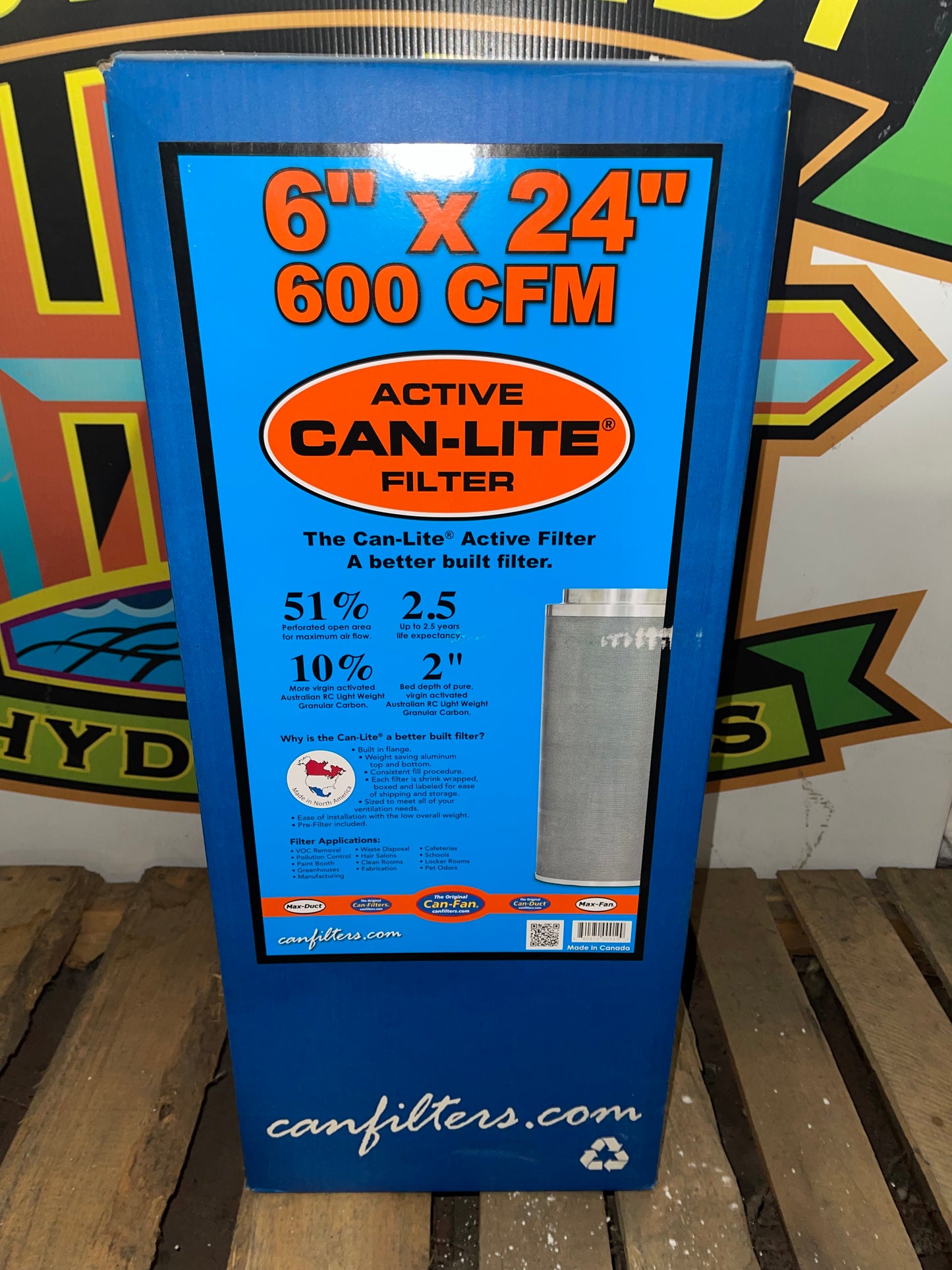 Can-Lite 6"x24" 600cfm Carbon Filter